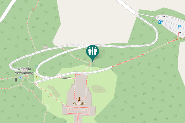 Map showing location of Fußweg zur Walhalla Toilet