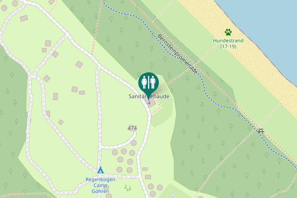 Map showing location of Sanitärgebäude 4