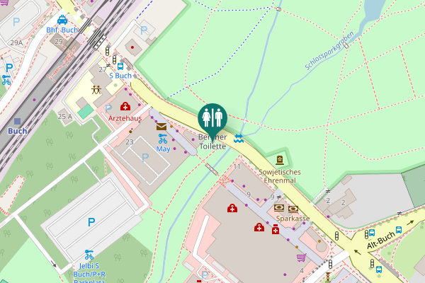 Map showing location of Berliner Toilette