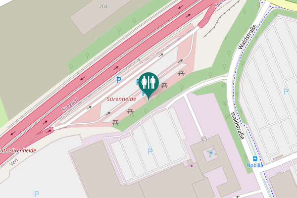 Map showing location of A 2 Toilet