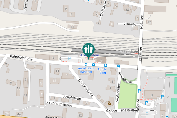 Map showing location of Bahnhofstraße Toilet