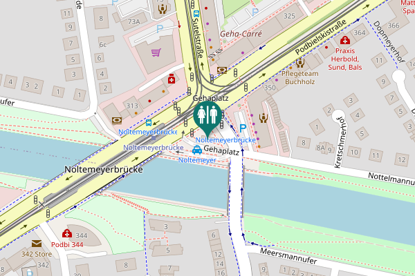 Map showing location of Gehaplatz Toilet