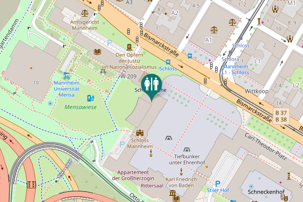 Map showing location of Ehrenhof Toilet