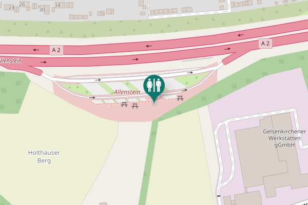 Map showing location of A 2 Toilet