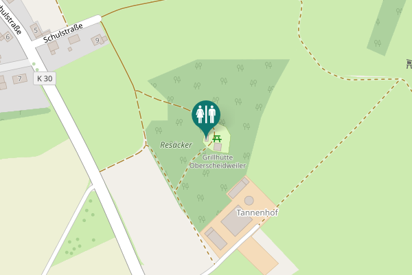 Map showing location of K 30 Toilet