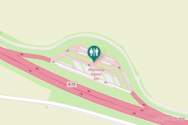 Map showing location of A 72 Toilet