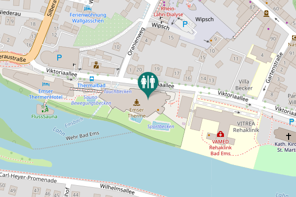 Map showing location of Viktoriaallee 25 Toilet