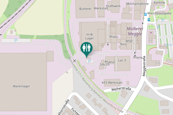Map showing location of Ahornstraße Toilet