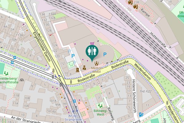 Map showing location of Bodestraße 2-6 Toilet