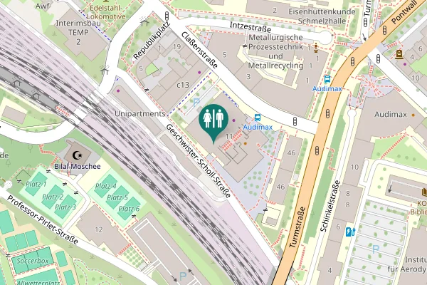 Map showing location of Claßenstraße 11 Toilet