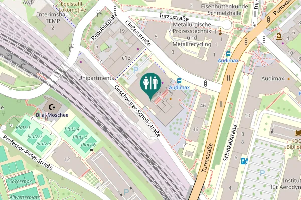 Map showing location of Claßenstraße 11 Toilet