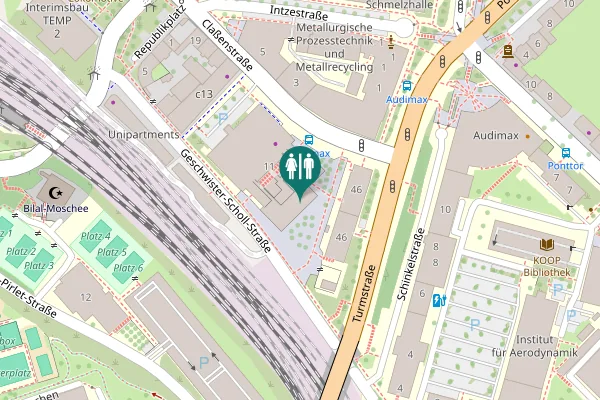Map showing location of Claßenstraße 11 Toilet