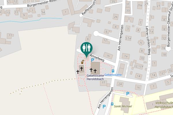 Map showing location of Amselweg Toilet