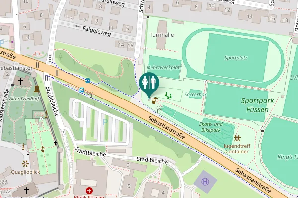 Map showing location of Sebastianstraße Toilet