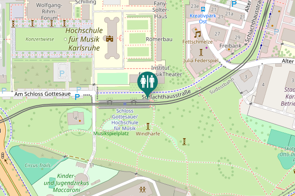 Map showing location of Schlachthausstraße Toilet
