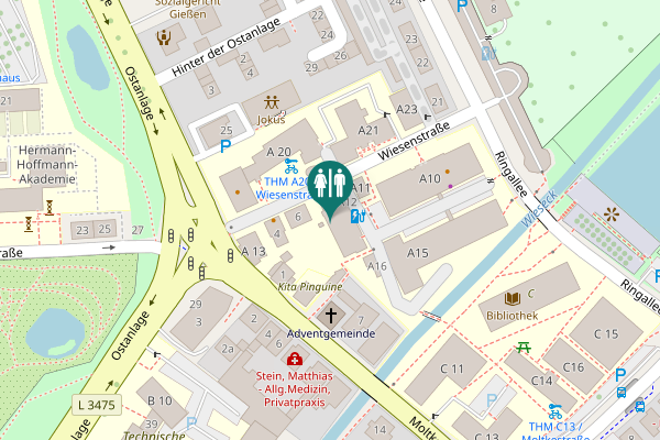 Map showing location of Wiesenstraße A12 Toilet