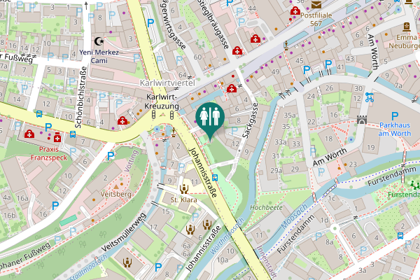 Map showing location of Sackgasse 8a Toilet