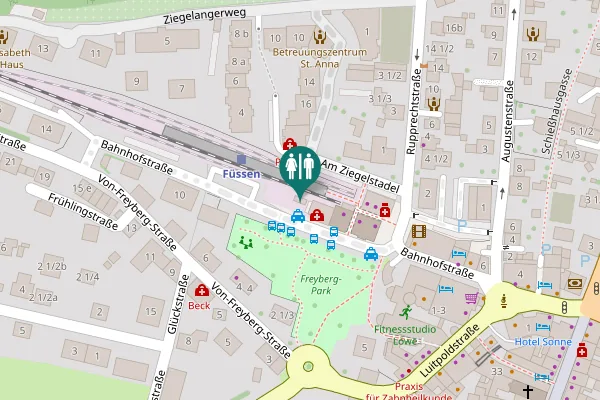 Map showing location of Bahnhofstraße 12 Toilet