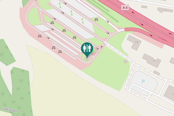 Map showing location of A 4 Toilet