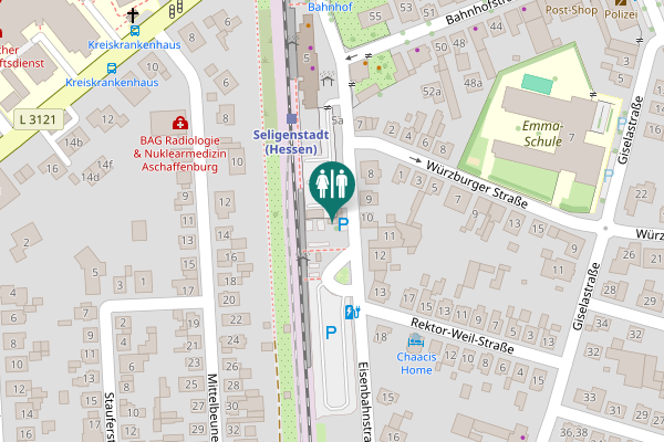 Map showing location of Eisenbahnstraße 9 Toilet