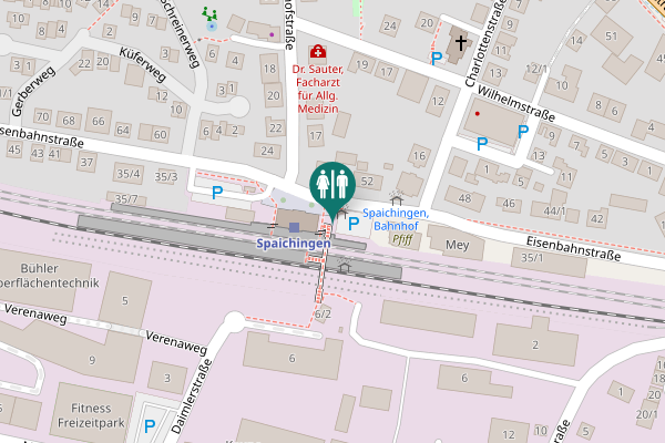 Map showing location of Eisenbahnstraße 52 Toilet