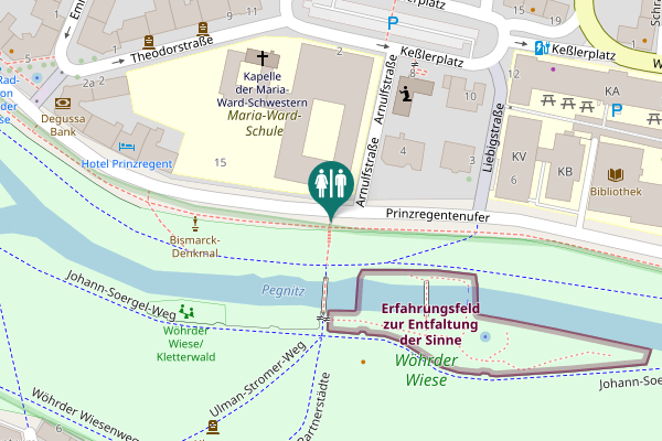 Map showing location of Prinzregentenufer Toilet