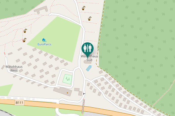 Map showing location of Waschhaus Süd