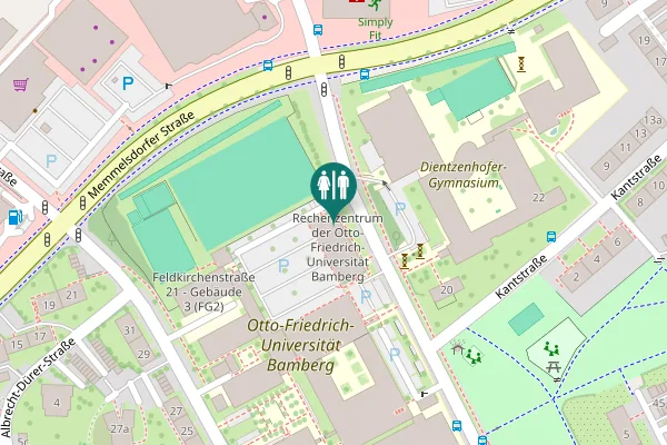 Map showing location of Feldkirchenstraße 21 Toilet