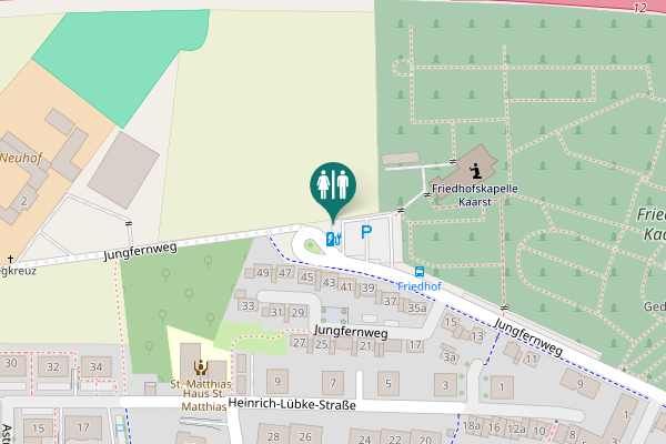 Map showing location of Jungfernweg Toilet
