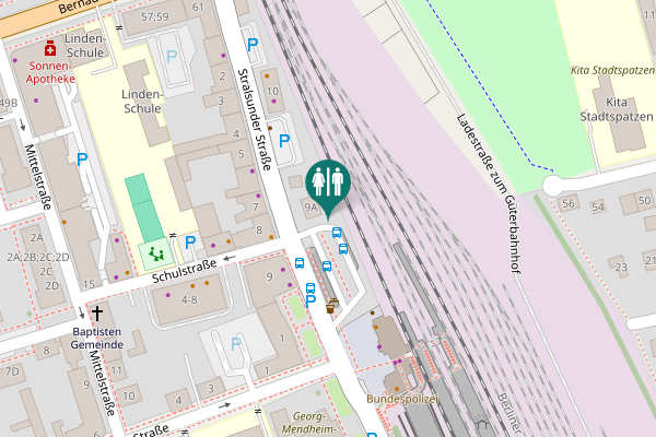 Map showing location of Stralsunder Straße 9A Toilet