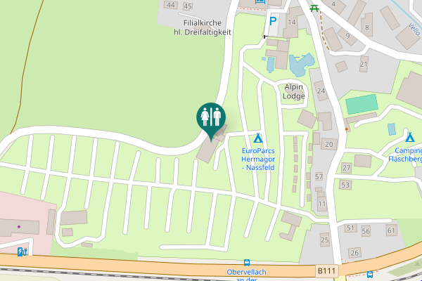Map showing location of Hermagor-Pressegger See Toilet