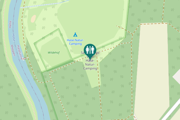 Map showing location of Sanitärhaus vom Hase-Natur-Camping