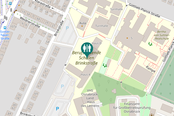 Map showing location of Brinkstraße Toilet