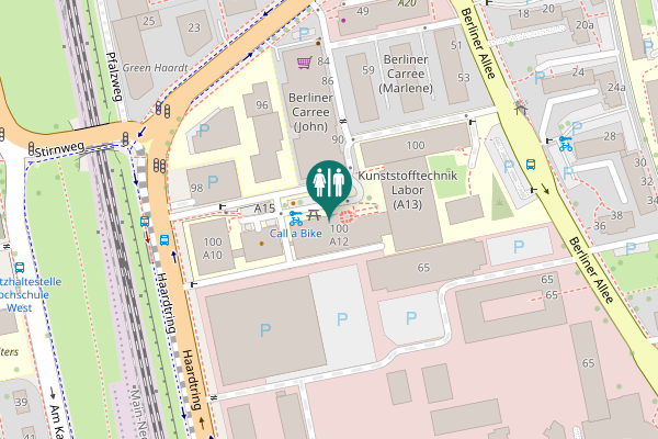 Map showing location of Haardtring 100 Toilet