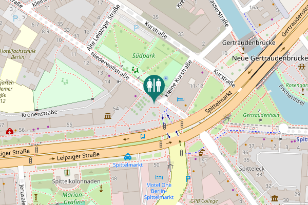 Map showing location of Niederwallstraße Toilet