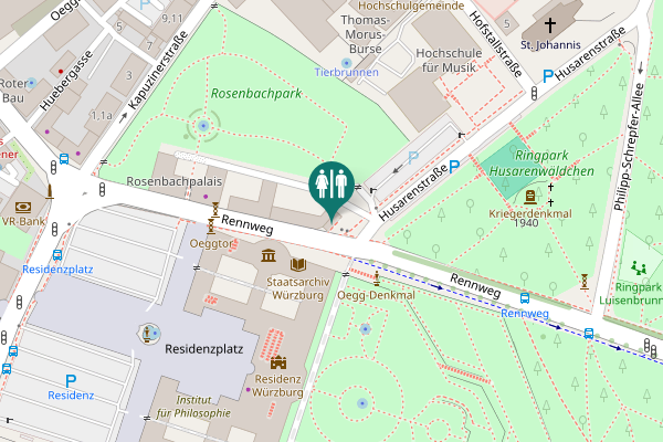 Map showing location of Rennweg Toilet