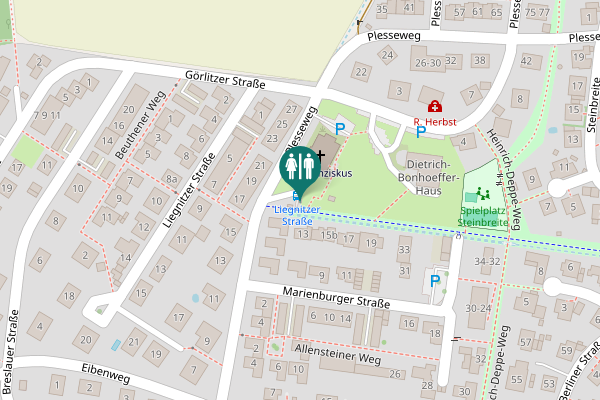 Map showing location of Plesseweg 16 Toilet
