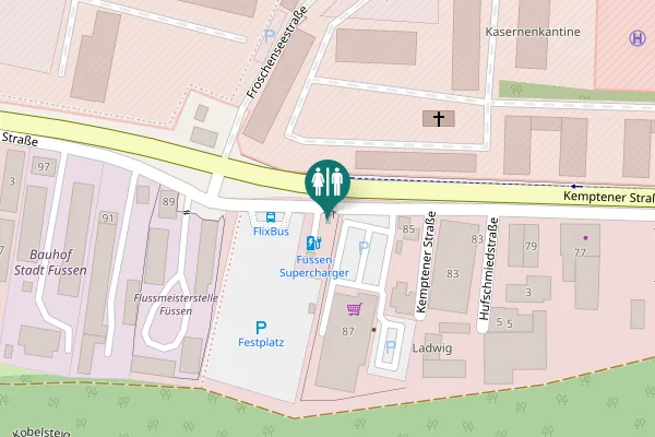 Map showing location of Kemptener Straße 88 Toilet
