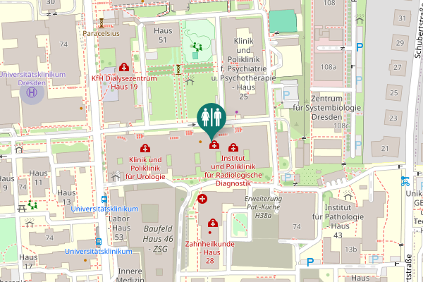 Map showing location of Fetscherstraße 74 (Haus 25) Toilet