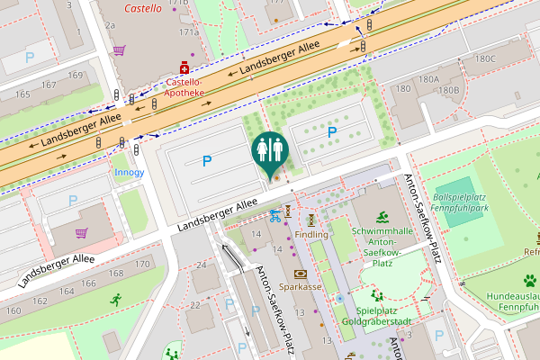 Map showing location of Berliner Toilette