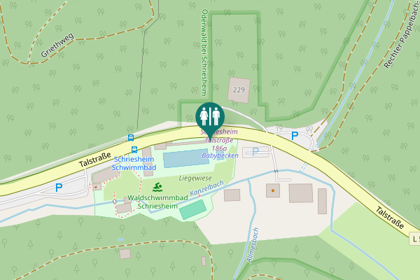 Map showing location of Talstraße 229 Toilet