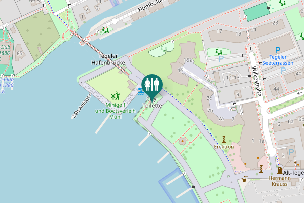 Map showing location of City-Toilette