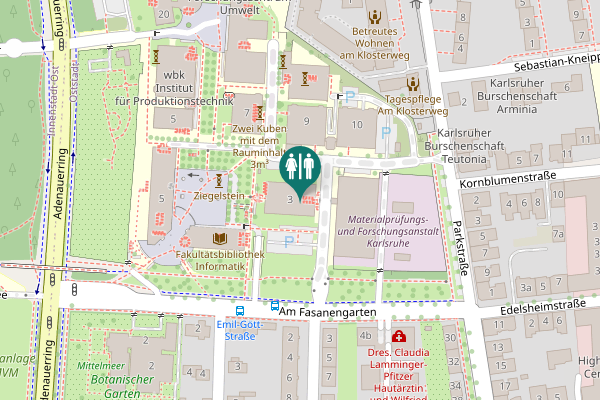 Map showing location of Gotthard-Franz-Straße 3 Toilet