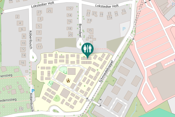 Map showing location of Borndeel 19 Toilet