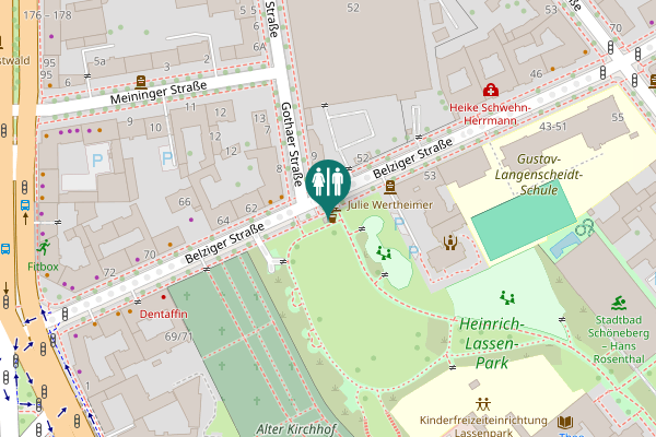 Map showing location of Belziger Straße 52-58 Toilet