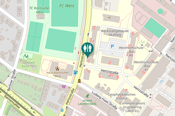 Map showing location of Hertzstraße 16 Toilet
