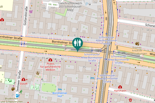 Map showing location of Berliner Toilette
