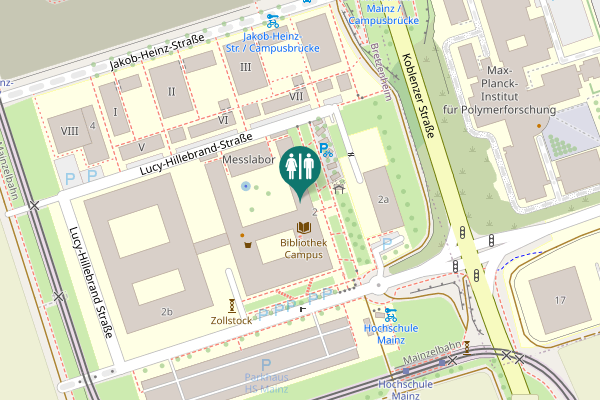 Map showing location of Lucy-Hillebrand-Straße 2 Toilet