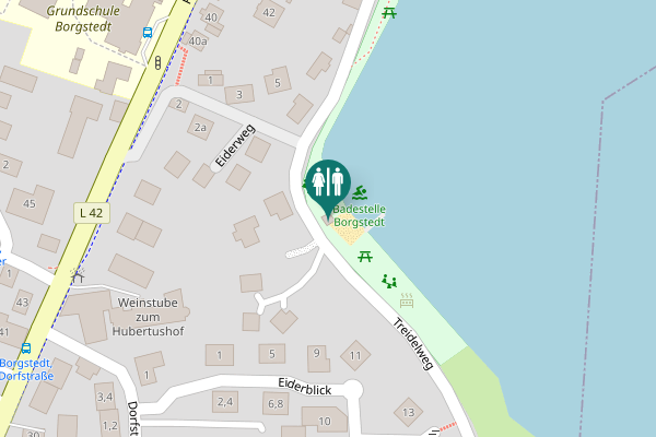 Map showing location of Treidelweg Toilet