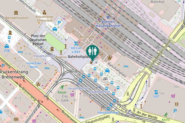 Map showing location of Bahnhofsplatz 15 Toilet